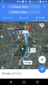 Screenshot esempio Google Maps Tokyo