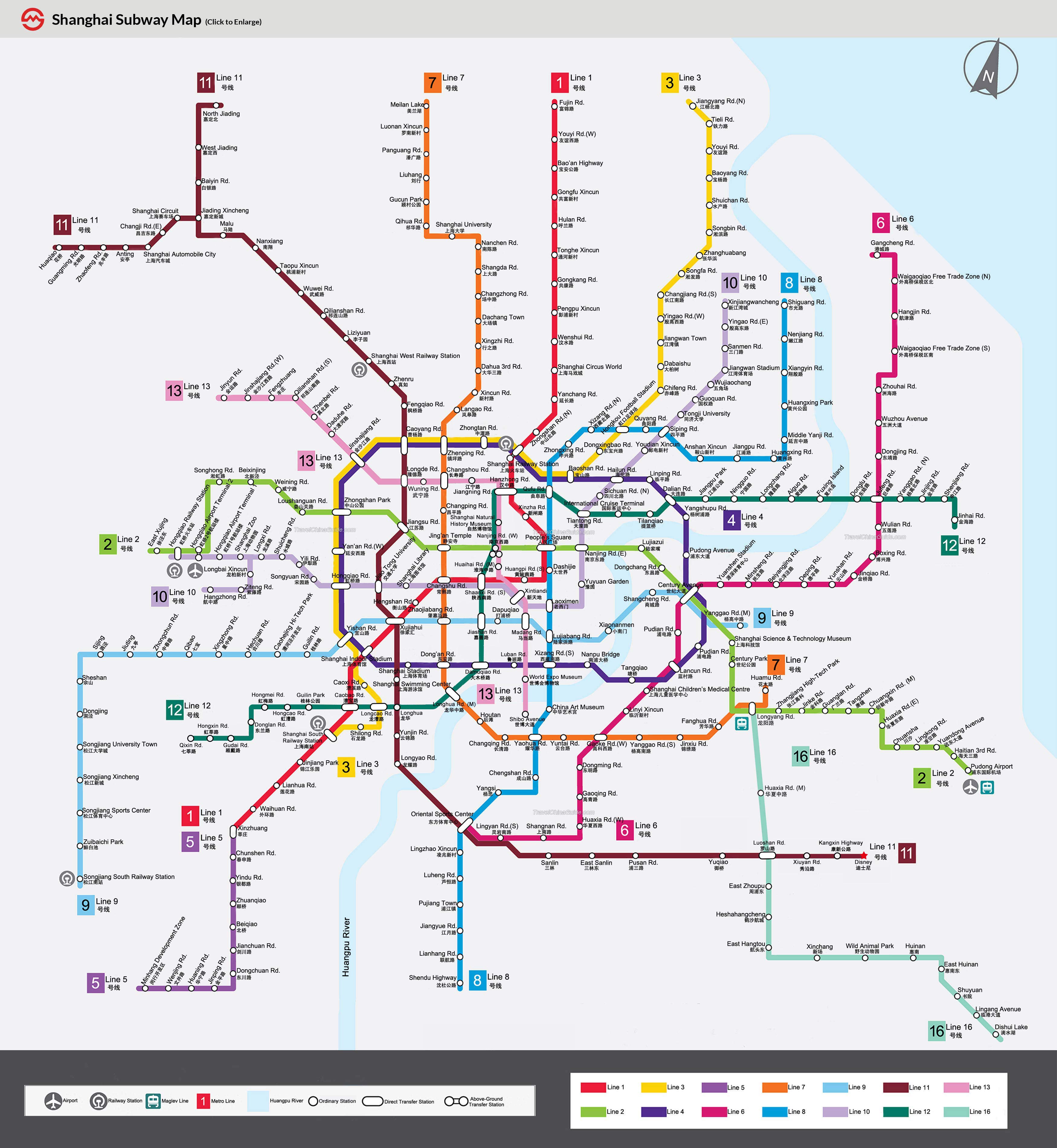 Metro Shanghai Mappa